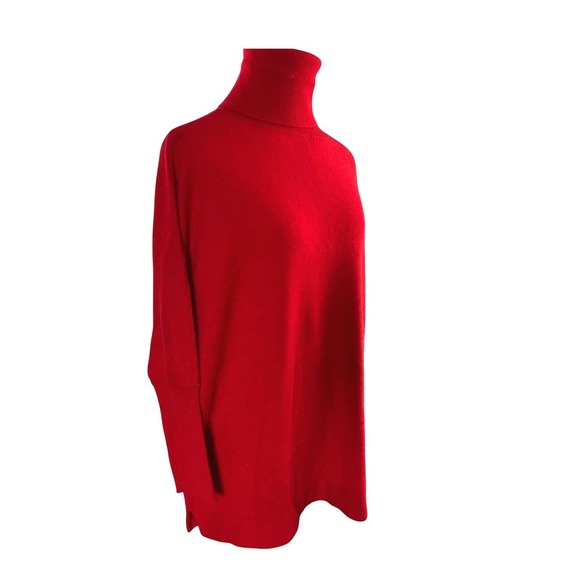 Quiet Luxury Cashmere Turtleneck Sweater Red Soft Knit Peck & Peck Women S/M - Picture 3 of 11